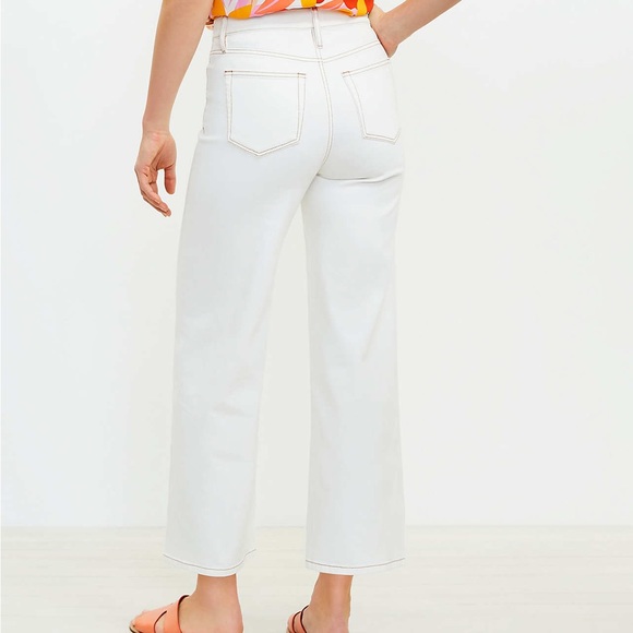 Ann Taylor Loft White Jeans Original Boot Size 8 - Picture 2 of 8